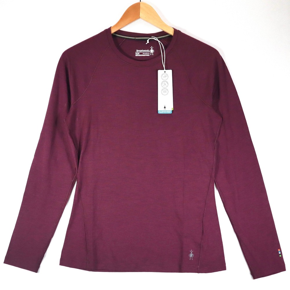 Smartwool Base Layer Women Medium Eggplant Purple Merino Wool Top SW016912 Hike